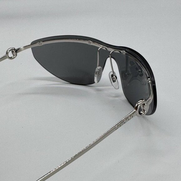 NEW GUCCI WOMEN SHIELD GG1700S 002 SUNGLASSES SILVER GREY GUCCI EYEWEAR - Picture 8 of 11